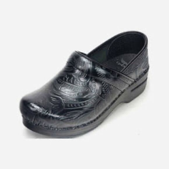 Dansko Professional Black Tooled leather clogs Size 39. or 8.5-9 - Picture 1 of 9